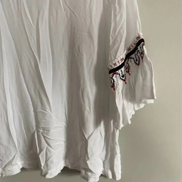 Ann Taylor LOFT Boho White Bell Sleeve Top - Picture 5 of 8